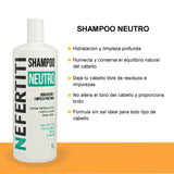 Shampoo Neutro sin Sal sin Parabenos + limpieza profunda Nefertiti 1lt