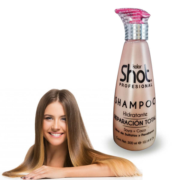 Shampoo Reparación Total Soya Y Coco Kolor Shot Puntas Sanas 300ml