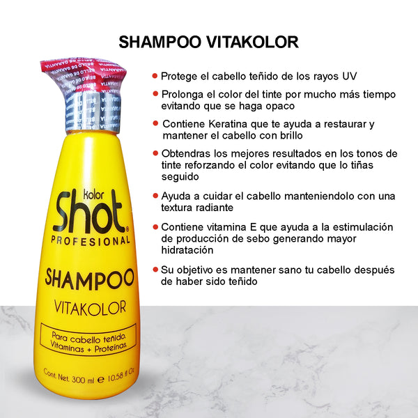 Shampoo VitaKolor Protector De Color Para Cabello Teñido Kolor Shot 300ml