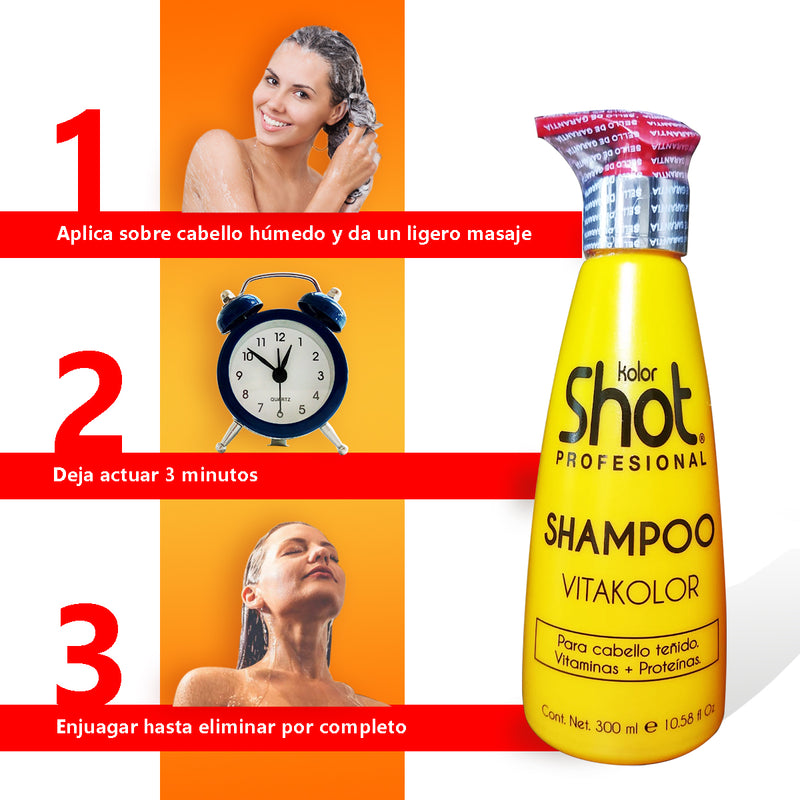 Shampoo VitaKolor Protector De Color Para Cabello Teñido Kolor Shot 300ml