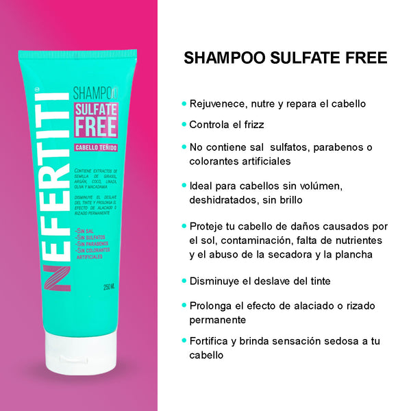 Shampoo Sin Sal Sin Parabenos Para Cabello estresado Nefertiti 250ml
