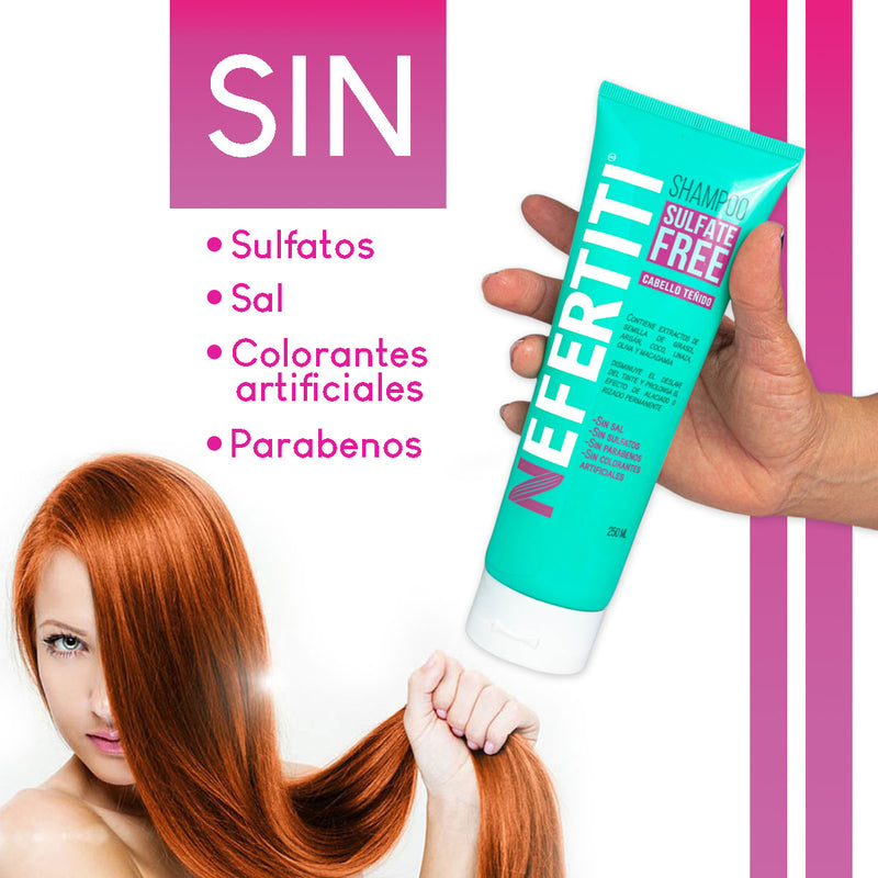 Shampoo Sin Sal Sin Parabenos Para Cabello estresado Nefertiti 250ml