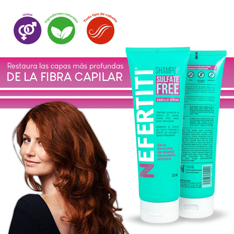 Shampoo Sin Sal Sin Parabenos Para Cabello estresado Nefertiti 250ml