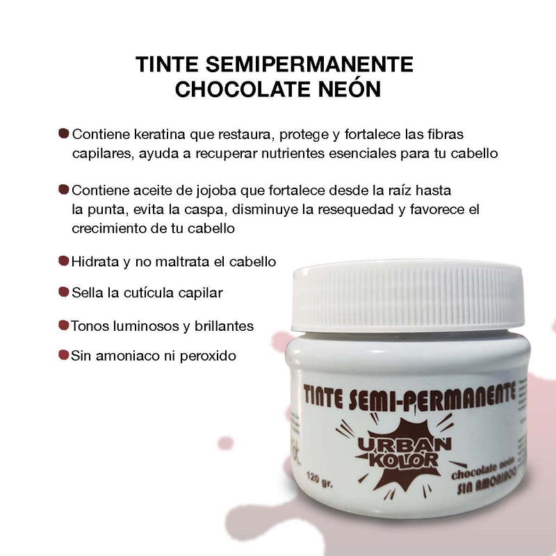 Tinte Semipermanente Chocolate Para Cabello Sin Amoniaco