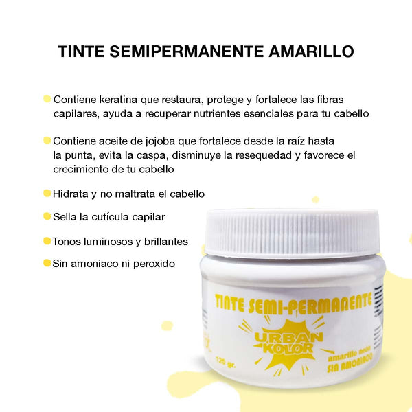 Tinte Fantasia Urban Kolor Amarillo Neon Sin Amoniaco 120gr