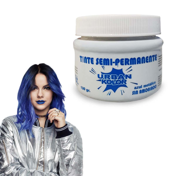 Tinte Semipermanente Urban Kolor Azul Metálico Sin Amoniaco