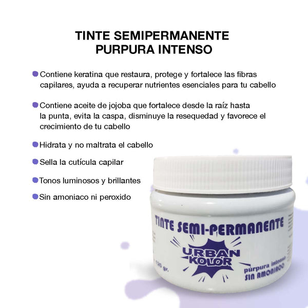 Tinte Fantasia Urban Kolor Purpura Intenso Sin Amoniaco 120gr