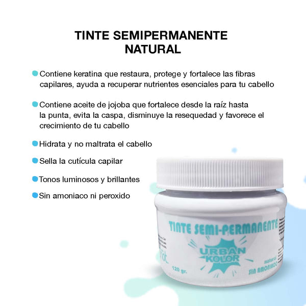 Tinte Fantasia Urban Kolor Natural (Blanco) Sin Amoniaco 120gr