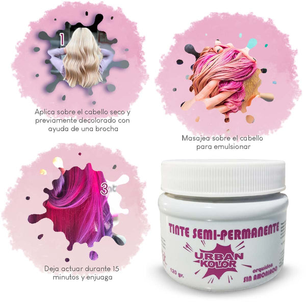 Tinte Fantasia Urban Kolor Orquidea (violeta) Sin Amoniaco 120gr