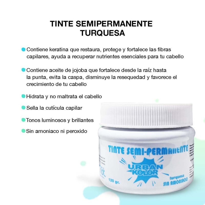 Tinte Fantasia Urban Kolor Turquesa (azul pastel) Sin Amoniaco 120gr