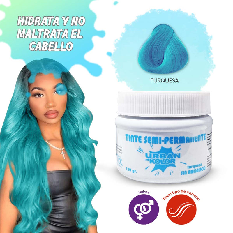 Tinte Fantasia Urban Kolor Turquesa (azul pastel) Sin Amoniaco 120gr