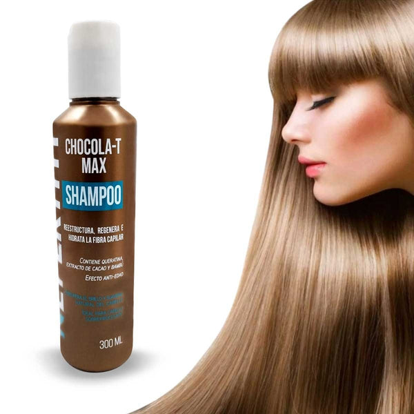 Shampoo Chocola-T Max con Keratina, Cacao y Bambú 300ml